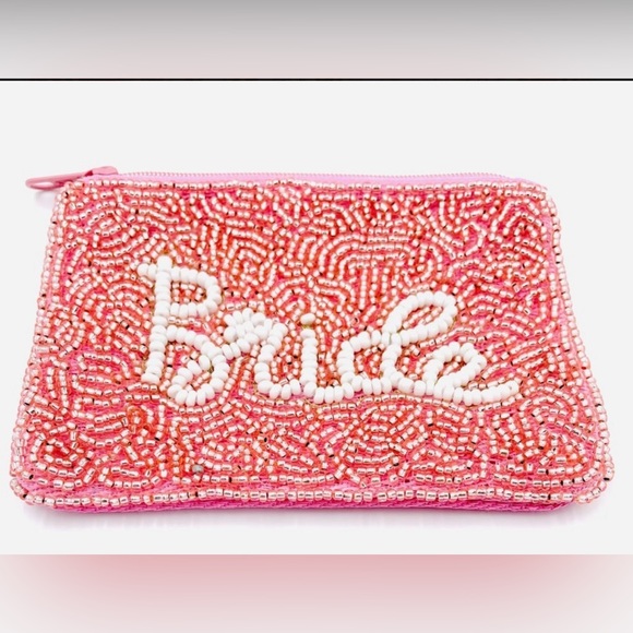 Pink Beaded BRIDE Coin Purse *NEW* - Picture 1 of 6
